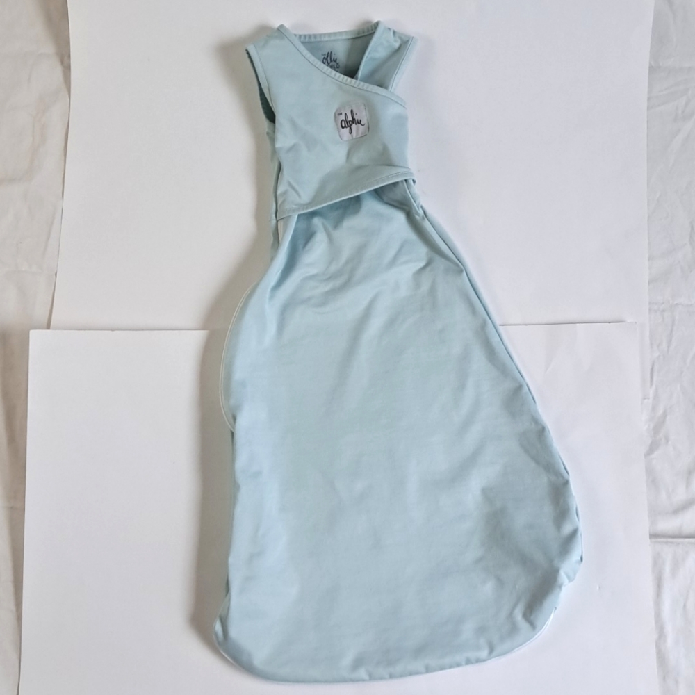 COPY - The Alphie Sleep Pouch Ollie World baby swaddle velcro wrap sky blue 4-1…